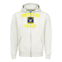 Oatmeal Heather connecticut state police Zipper Hoodie - linhVisuals