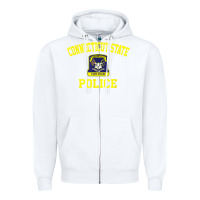 White connecticut state police Zipper Hoodie - linhVisuals