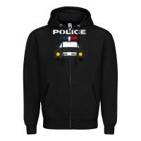 Black cool policeman law enforcement deputy kawaii police mobile premium Zipper Hoodie - linhVisuals