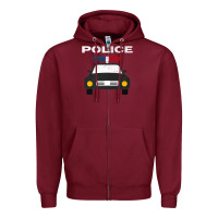 Burgundy cool policeman law enforcement deputy kawaii police mobile premium Zipper Hoodie - linhVisuals