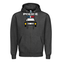 Charcoal Heather cool policeman law enforcement deputy kawaii police mobile premium Zipper Hoodie - linhVisuals