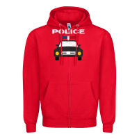 Red cool policeman law enforcement deputy kawaii police mobile premium Zipper Hoodie - linhVisuals
