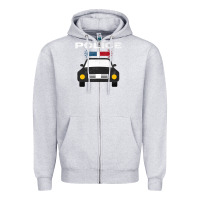Heather Grey cool policeman law enforcement deputy kawaii police mobile premium Zipper Hoodie - linhVisuals