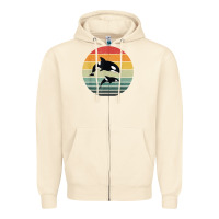 Sandshell orca family vintage retro art, killer whale family Zipper Hoodie - linhVisuals