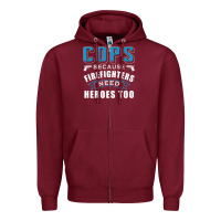 Burgundy cops because firefighters need heroes too premium Zipper Hoodie - linhVisuals