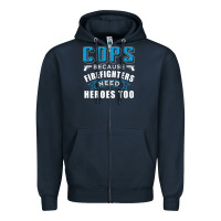 Navy cops because firefighters need heroes too premium Zipper Hoodie - linhVisuals