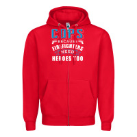 Red cops because firefighters need heroes too premium Zipper Hoodie - linhVisuals