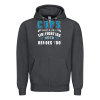 Smoke cops because firefighters need heroes too premium Zipper Hoodie - linhVisuals