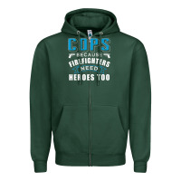 Sports Green cops because firefighters need heroes too premium Zipper Hoodie - linhVisuals