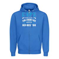 True Royal cops because firefighters need heroes too premium Zipper Hoodie - linhVisuals