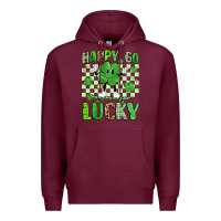 Burgundy happy go lucky Premium Hoodie - Artiststas