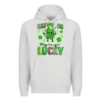 Dove Grey happy go lucky Premium Hoodie - Artiststas
