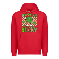 Red happy go lucky Premium Hoodie - Artiststas