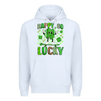 White happy go lucky Premium Hoodie - Artiststas
