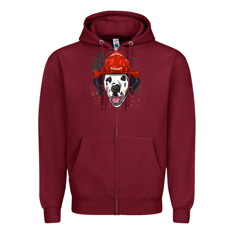 Dalmatian Firefighter Dalmatian Dog Lover Zipper Hoodie by linhVisuals | Teevron