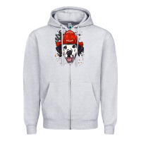 Heather Grey dalmatian firefighter dalmatian dog lover Zipper Hoodie - linhVisuals