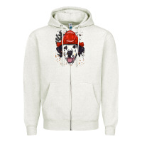 Oatmeal Heather dalmatian firefighter dalmatian dog lover Zipper Hoodie - linhVisuals