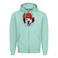 Seafoam dalmatian firefighter dalmatian dog lover Zipper Hoodie - linhVisuals