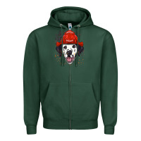Sports Green dalmatian firefighter dalmatian dog lover Zipper Hoodie - linhVisuals
