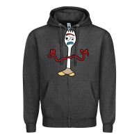 Charcoal Heather forky Zipper Hoodie - linhVisuals