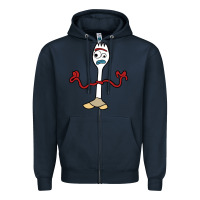 Navy forky Zipper Hoodie - linhVisuals