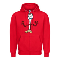 Red forky Zipper Hoodie - linhVisuals