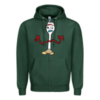 Sports Green forky Zipper Hoodie - linhVisuals