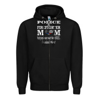 Black police & firefighter mom, i raised mine fireman mothers day Zipper Hoodie - linhVisuals