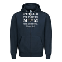 Navy police & firefighter mom, i raised mine fireman mothers day Zipper Hoodie - linhVisuals