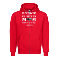 Red police & firefighter mom, i raised mine fireman mothers day Zipper Hoodie - linhVisuals
