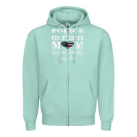 Seafoam police & firefighter mom, i raised mine fireman mothers day Zipper Hoodie - linhVisuals
