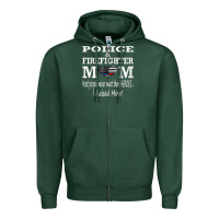 Sports Green police & firefighter mom, i raised mine fireman mothers day Zipper Hoodie - linhVisuals