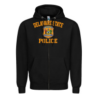 Black delaware state police Zipper Hoodie - linhVisuals