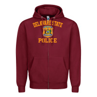 Burgundy delaware state police Zipper Hoodie - linhVisuals