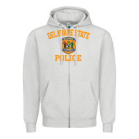 Dove Grey delaware state police Zipper Hoodie - linhVisuals