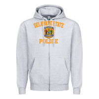 Heather Grey delaware state police Zipper Hoodie - linhVisuals