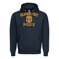 Navy delaware state police Zipper Hoodie - linhVisuals