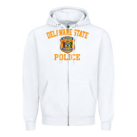 White delaware state police Zipper Hoodie - linhVisuals