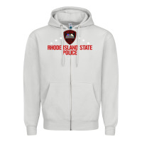 Dove Grey rhode island state police Zipper Hoodie - linhVisuals