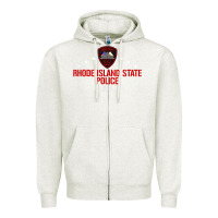 Oatmeal Heather rhode island state police Zipper Hoodie - linhVisuals