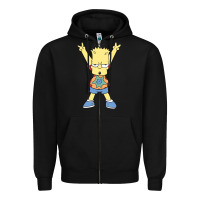Black groovy bart Zipper Hoodie - linhVisuals