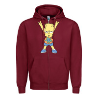 Burgundy groovy bart Zipper Hoodie - linhVisuals