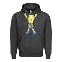 Charcoal Heather groovy bart Zipper Hoodie - linhVisuals