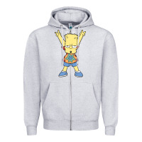 Heather Grey groovy bart Zipper Hoodie - linhVisuals