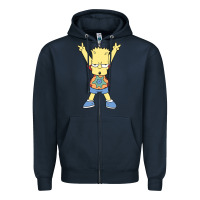 Navy groovy bart Zipper Hoodie - linhVisuals