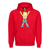 Red groovy bart Zipper Hoodie - linhVisuals