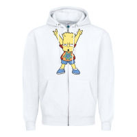 White groovy bart Zipper Hoodie - linhVisuals