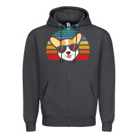 Smoke cool corgi vintage 80s dog lover Zipper Hoodie - linhVisuals