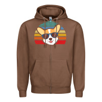 Chestnut cool corgi vintage 80s dog lover Zipper Hoodie - linhVisuals