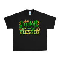 Black lucky and blessed Urban Heavy Tee - FaDigitalArtStudio